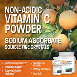 Bronson Vitamin C non acide - poudre soluble dans l'eau ou le jus.