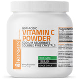 Bronson Vitamin C non acide - étiquette lisible et bouteille fabriquée aux États‑Unis.