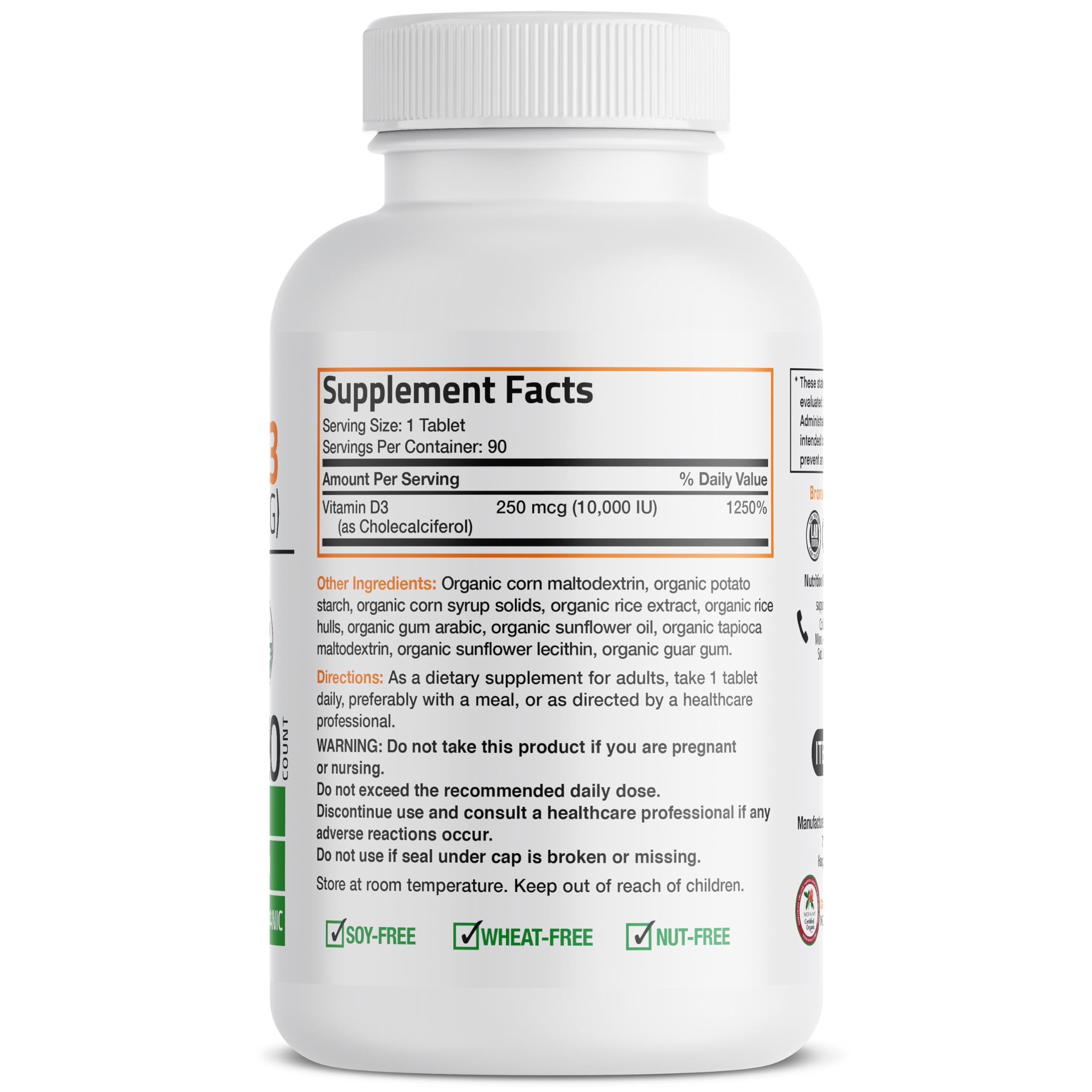 Bronson Vitamine D3 10000 UI - capsules: forme naturelle adaptée à une prise quotidienne