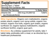 Bronson vitamine D3 – utilisation régulière pour le soutien général.