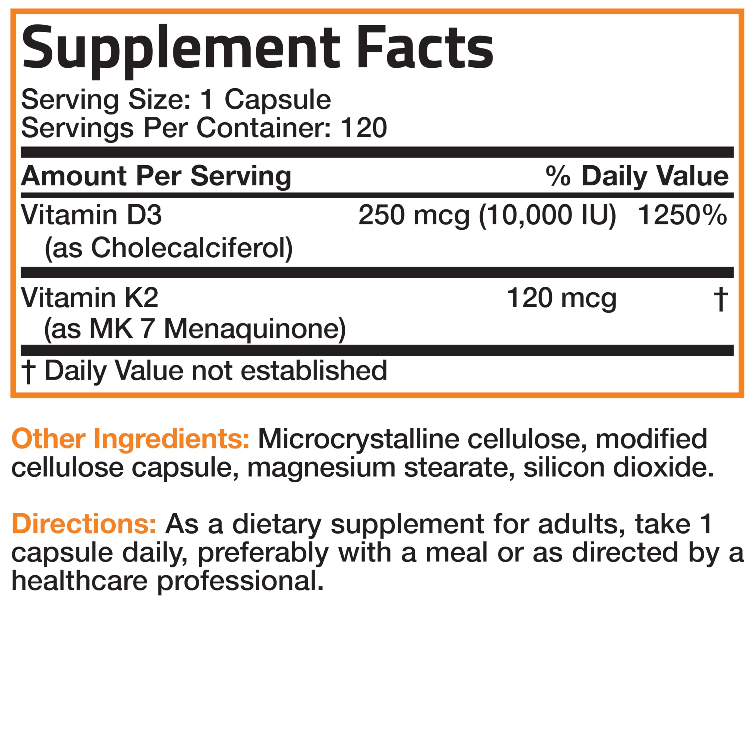 Dosage quotidien recommandé pour Bronson K2 MK-7 + D3
