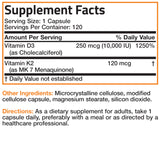 Dosage quotidien recommandé pour Bronson K2 MK-7 + D3