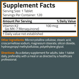 Bronson Vitamine K2 MK7 – formule sans OGM et sans allergènes.