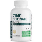 Bronson Zinc Glycinate 30 mg – bouteille végétarienne, complément clair pour le quotidien.