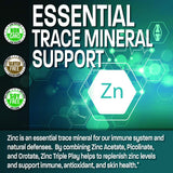 Bronson Zinc Triple Play – étiquette détaillant les trois formes de zinc