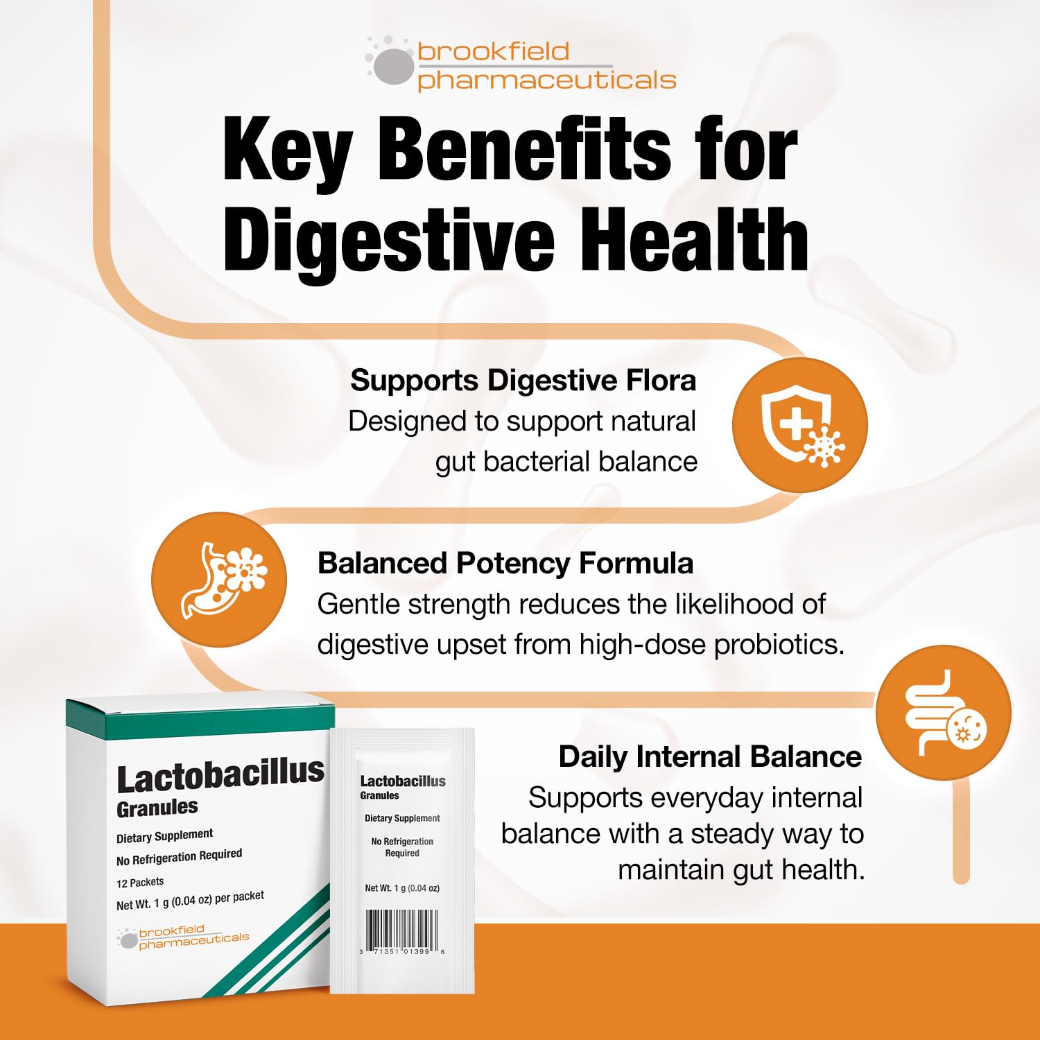 Brookfield Probiotiques adaptées femmes et hommes pour le bien-être intestinal.