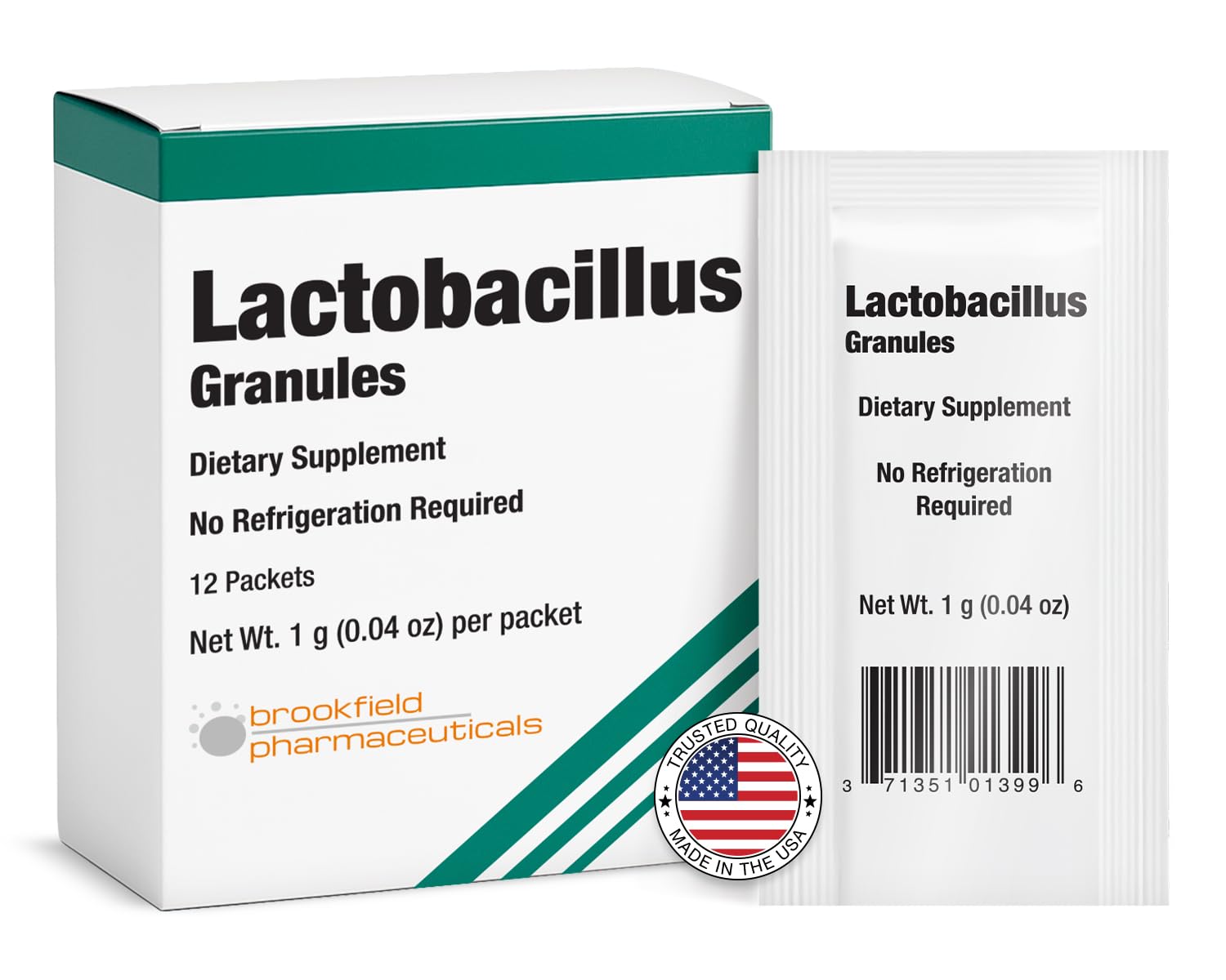 Brookfield Probiotiques Lactobacillus -- sachets faciles à utiliser au quotidien.