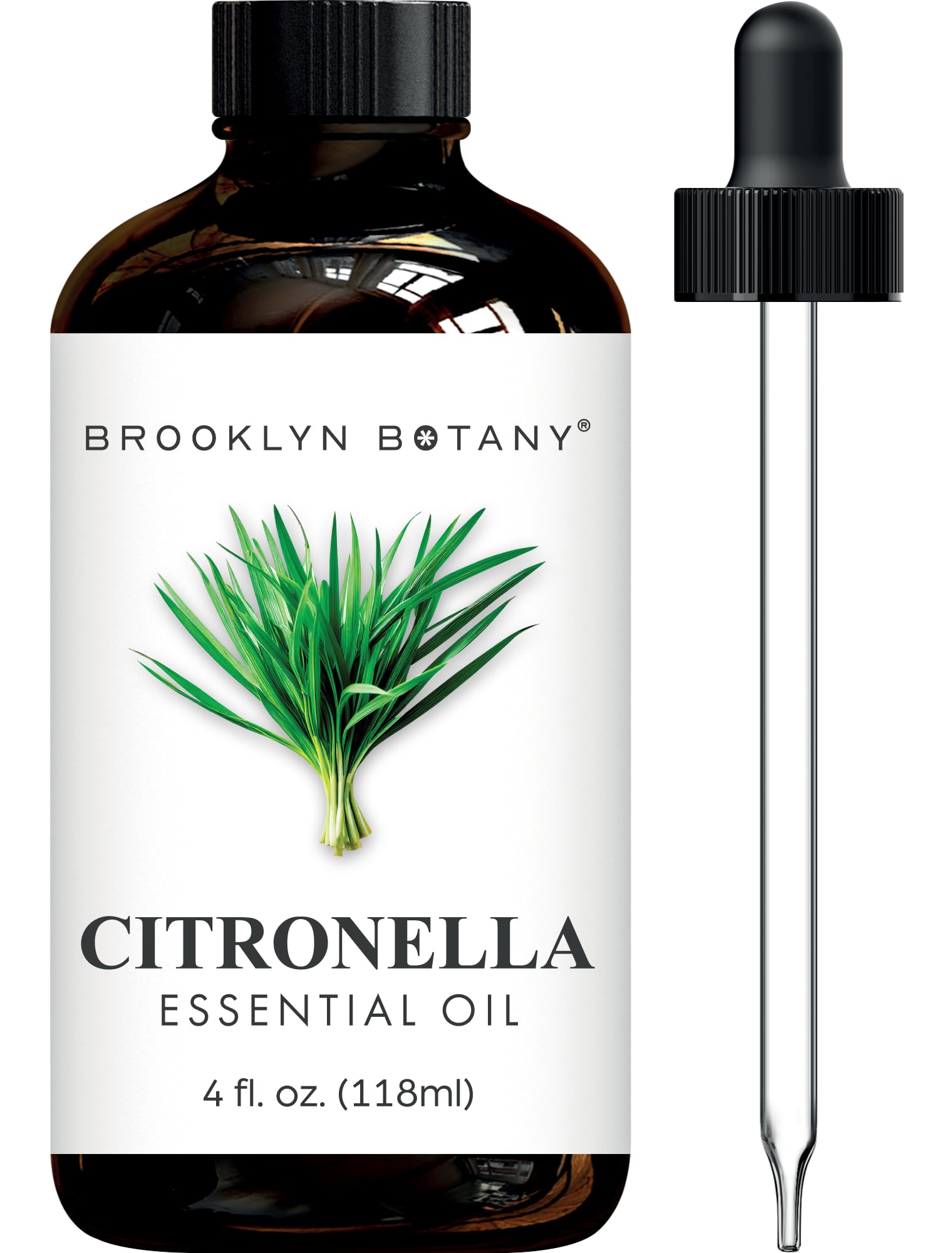 Brooklyn Botany Citronnelle – bouteille verre ambré avec goutte pour diffusion sûre