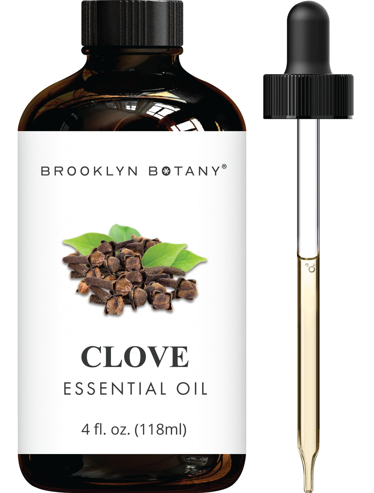 Brooklyn Botany huile clou de girofle, bouteille ambrée idéale pour diffusion aromatique.