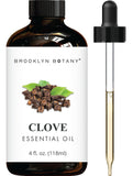 Brooklyn Botany huile clou de girofle, bouteille ambrée idéale pour diffusion aromatique.