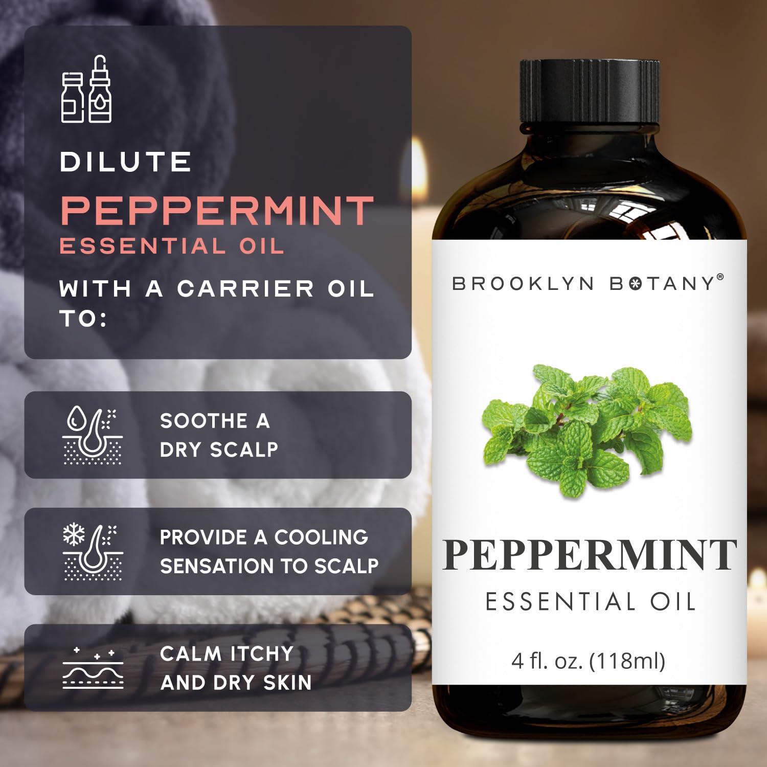 Brooklyn Botany huile menthe: parfum frais et revitalisant.