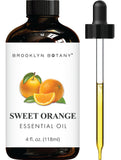 Brooklyn Botany huile essentielle orange en bouteille ambrée pour diffusion pure.
