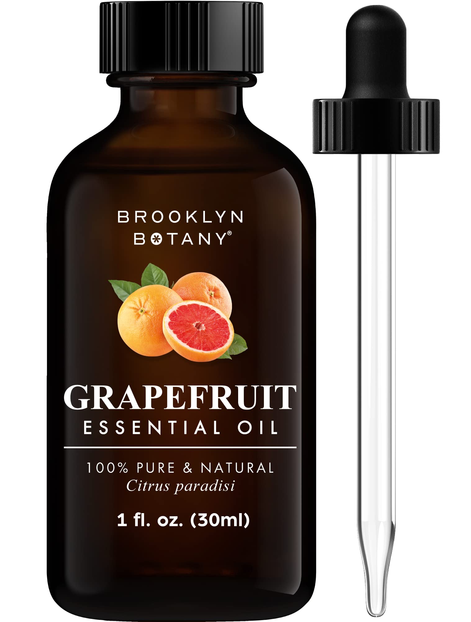 Brooklyn Botany Huile Pamplemousse — bouteille ambrée protégeant la pureté pendant la diffusion.