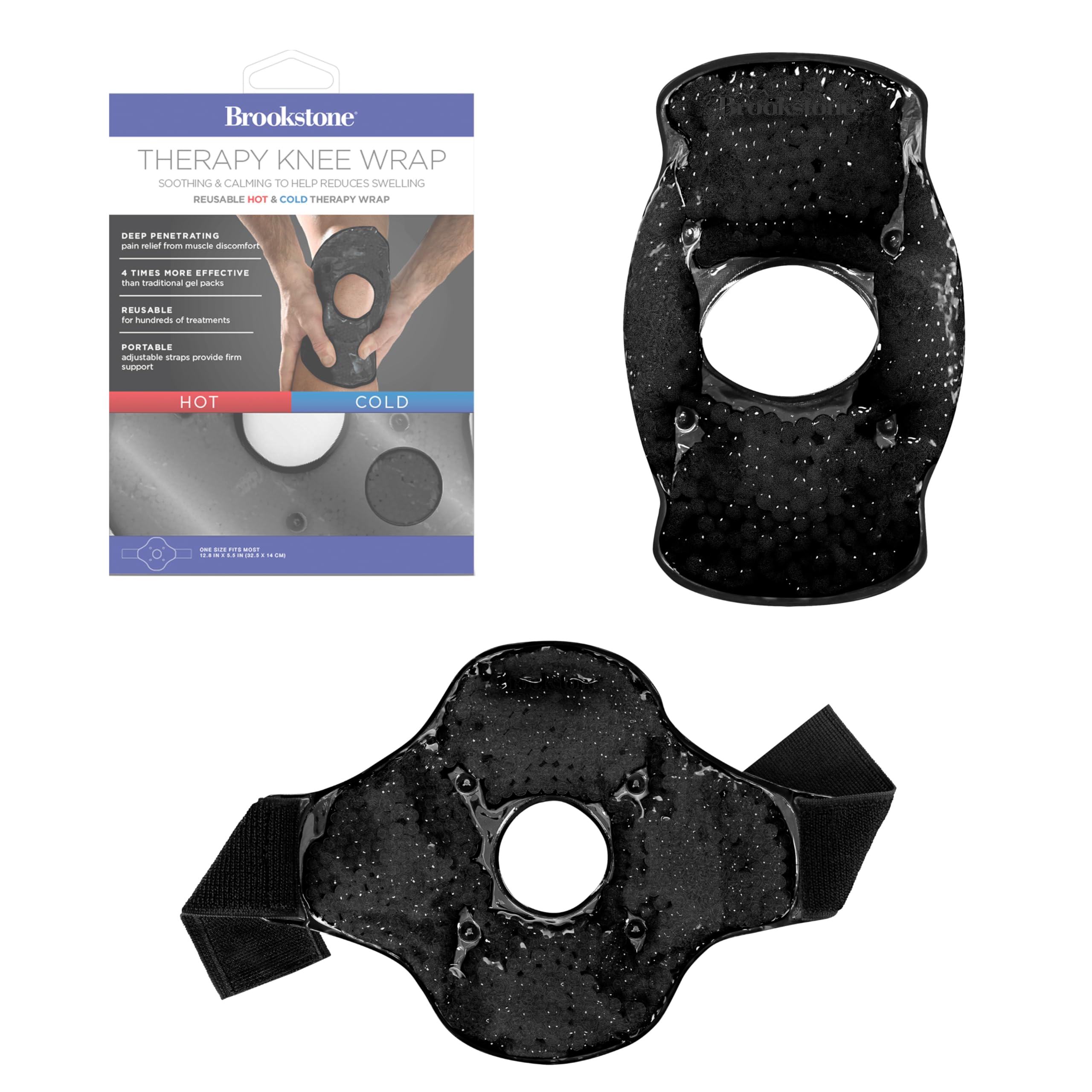 Brookstone Genou Bandeau Glace Perles de Silice offrent un refroidissement rapide et ciblé.