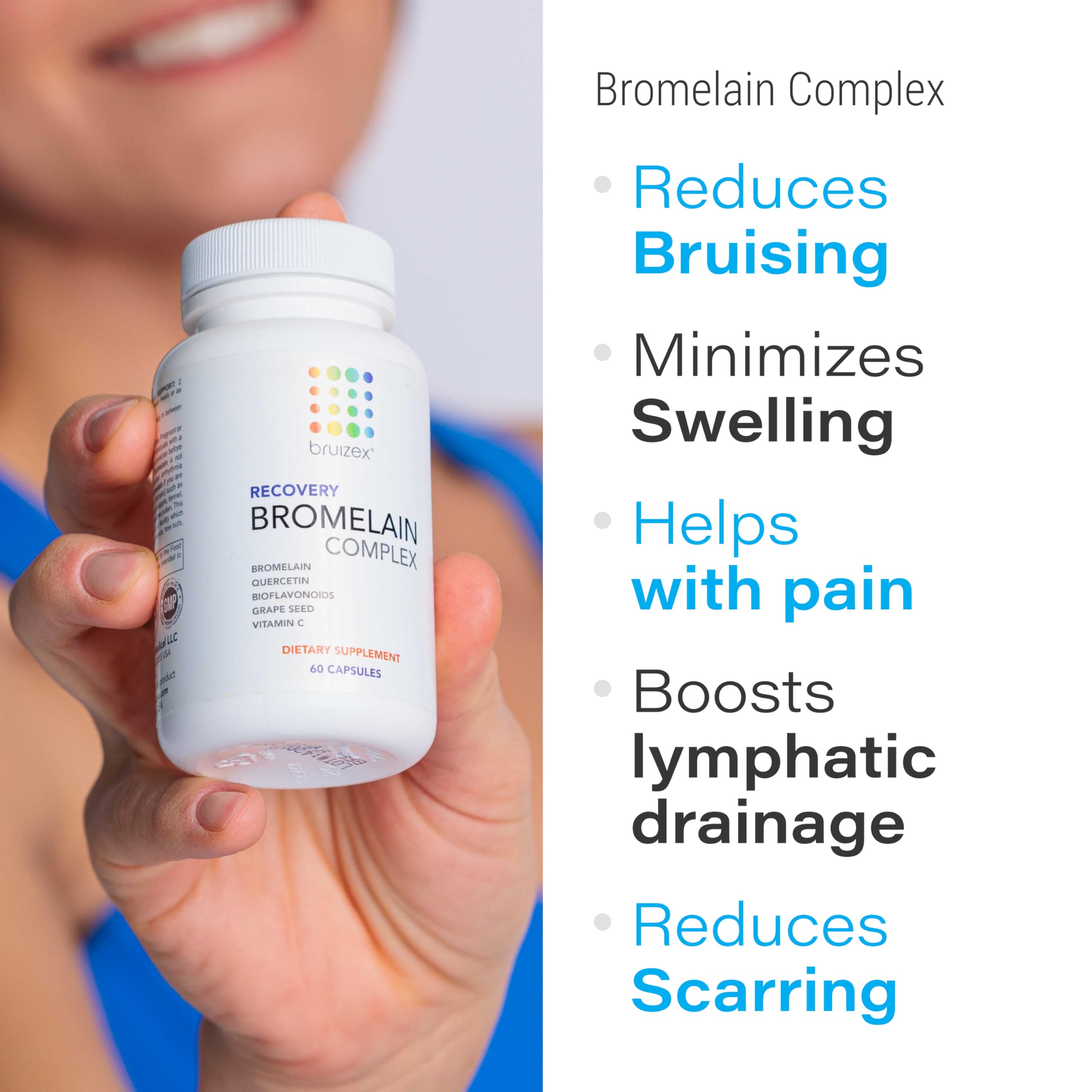 Bruizex: capsules visibles en gros plan, prêtes à soutenir la récupération.