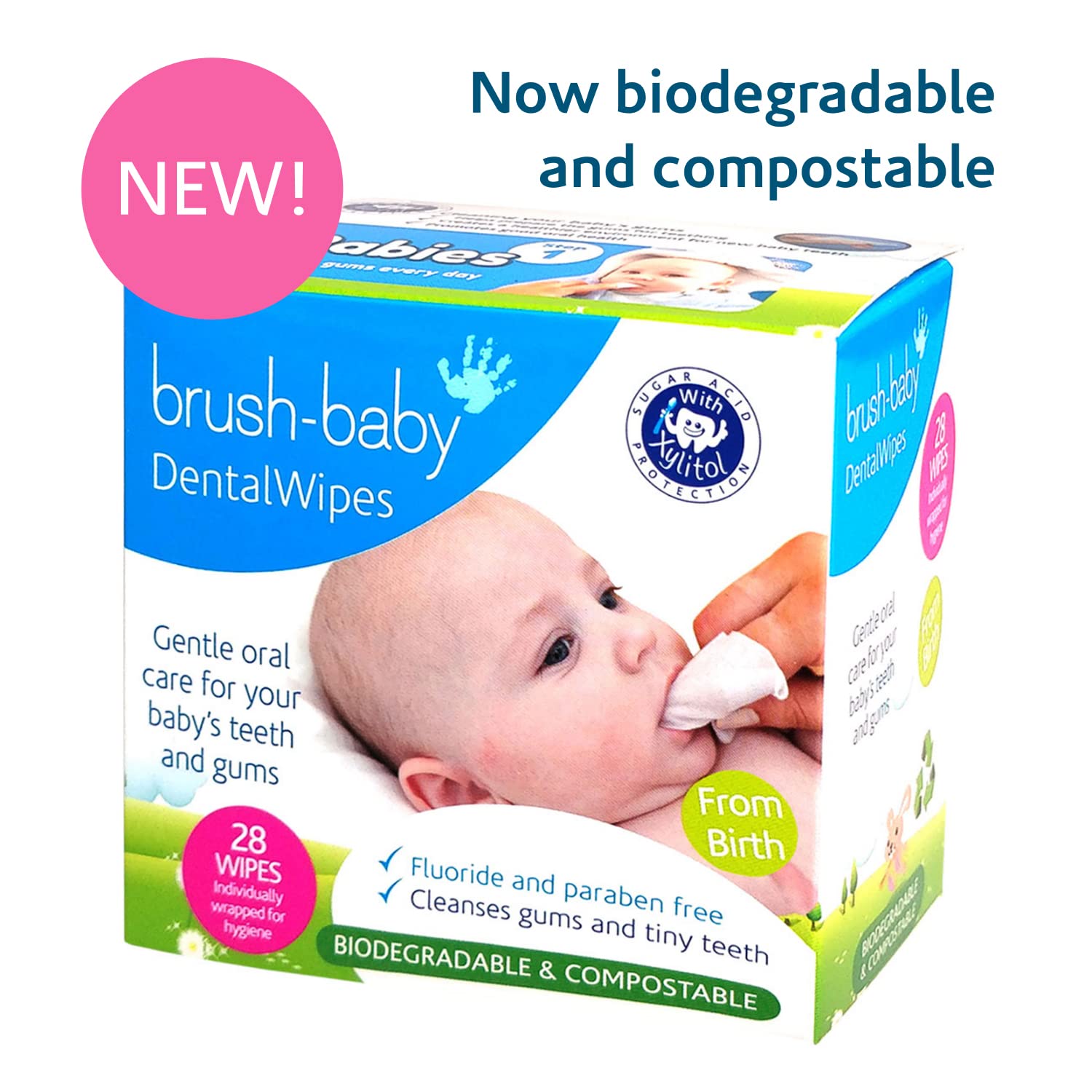 Brush Baby lingette-dentition-sachets-individuels : pratique et hygiénique pour les voyages