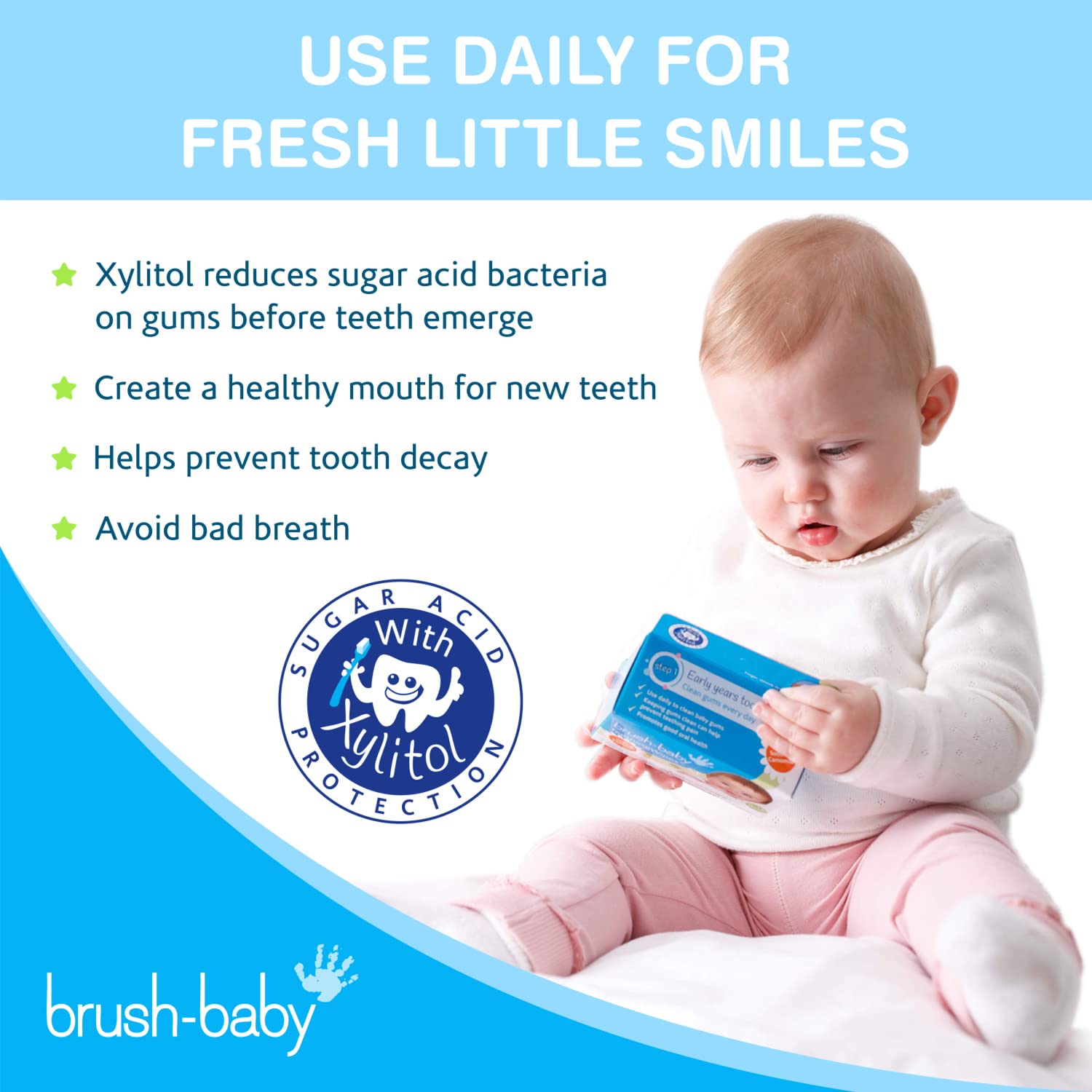 Brush Baby lingette-dentition-voyage-pratique : parfait pour les déplacements et les sorties familiales