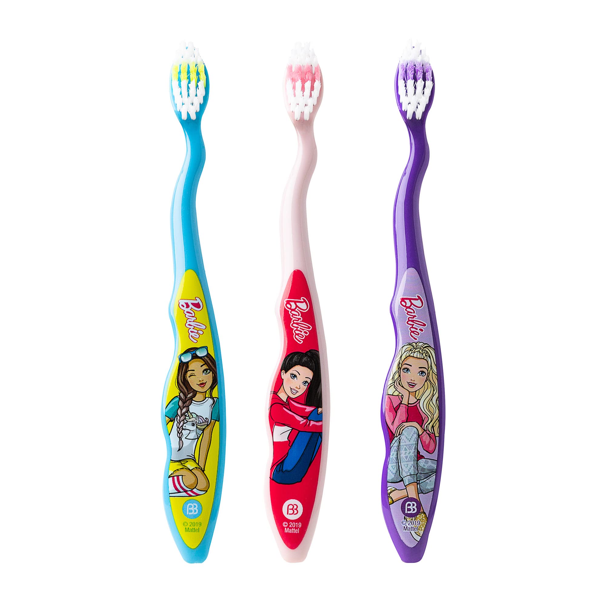 Brush Buddies BarbieGirl: poignée ergonomique texturée pour une prise en main facile.