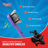 Design Marvel ludique de Brush Buddies inspirant les enfants lors du brossage.
