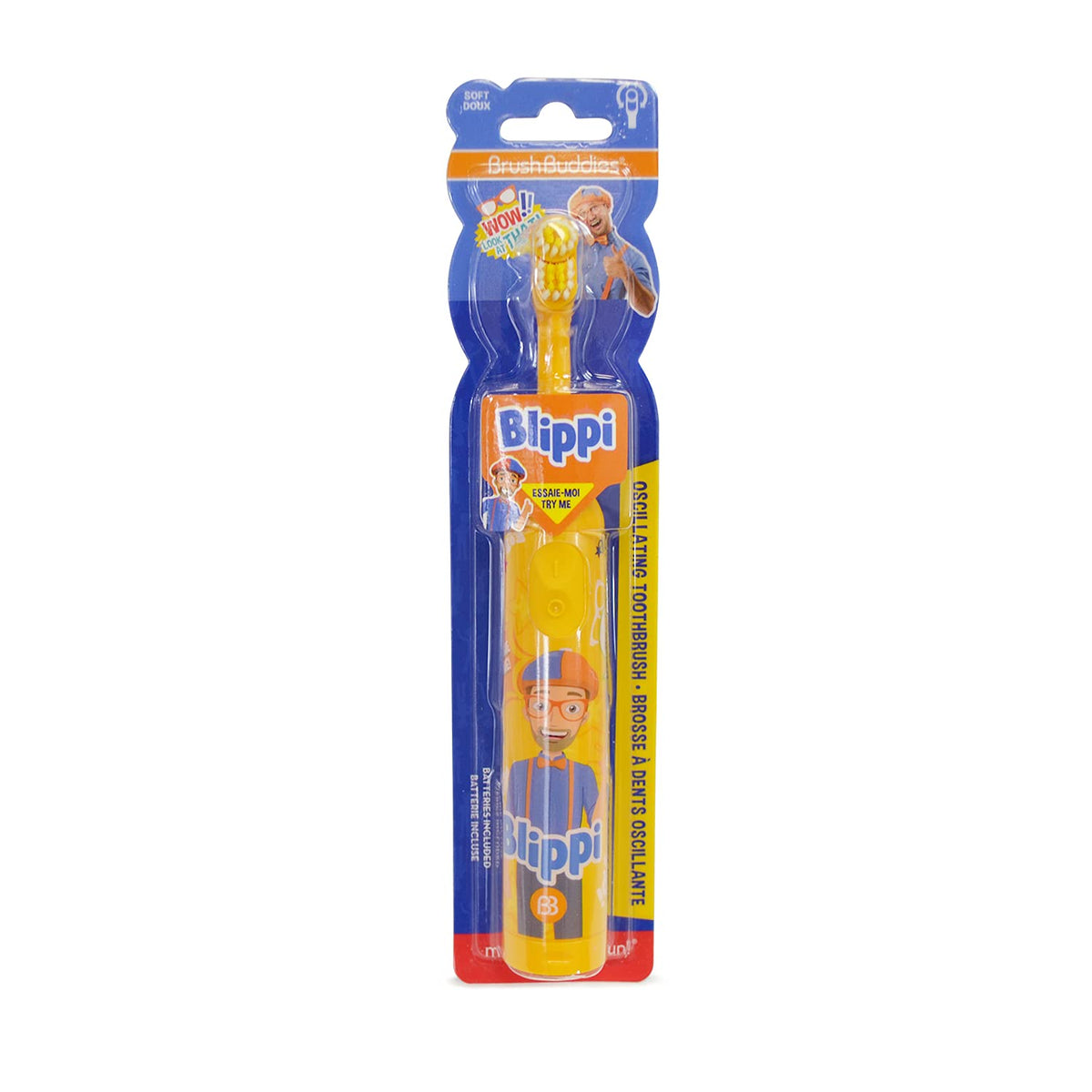 Brosse Brush Buddies Blippi pour enfants, tête petite pour un brossage en douceur des dents des enfants