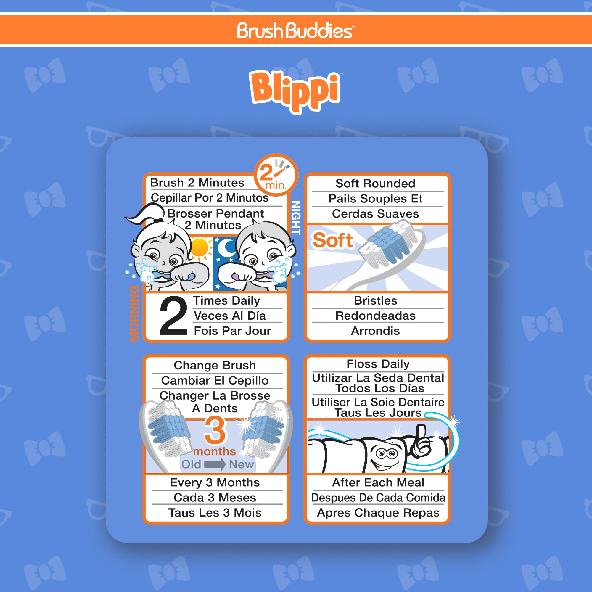 Conçue pour enfants 2-4 ans, design Blippi, soutien à l’habitude de brossage.