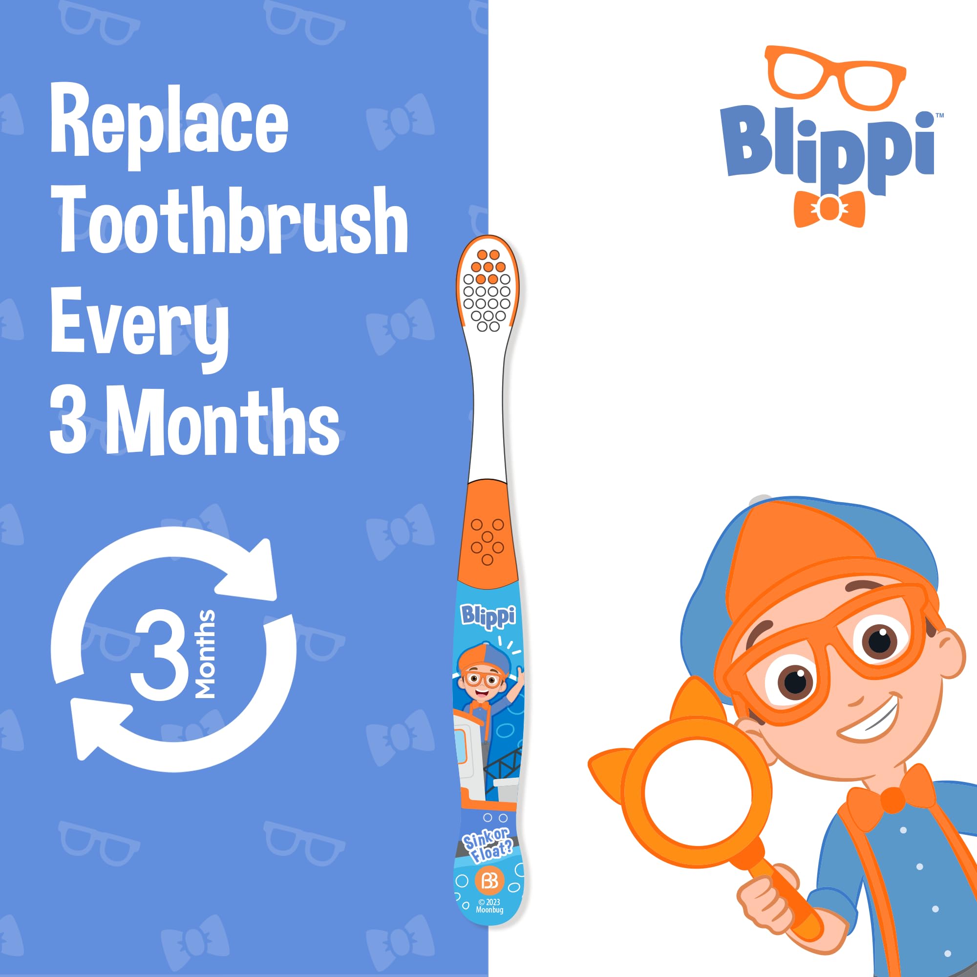 Pack de 6 brosses Brush Buddies Blippi, idéal à la maison et en voyage.