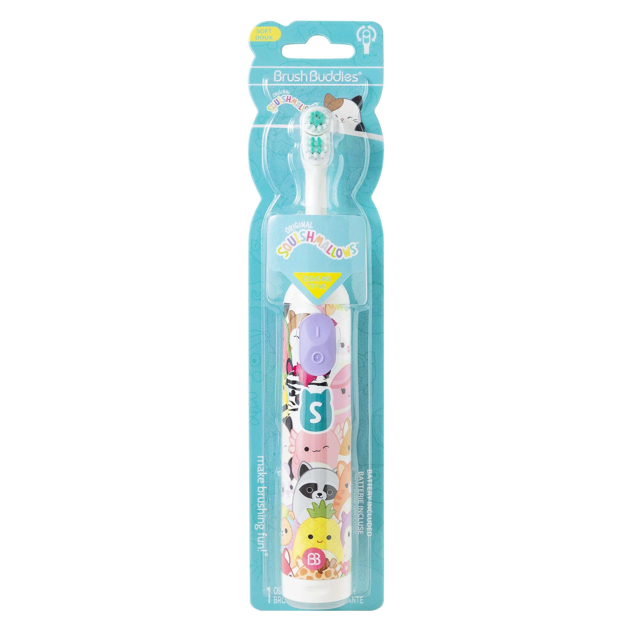 Brush Buddies Squishmallows brosse électrique avec emballage attrayant pour démarrer