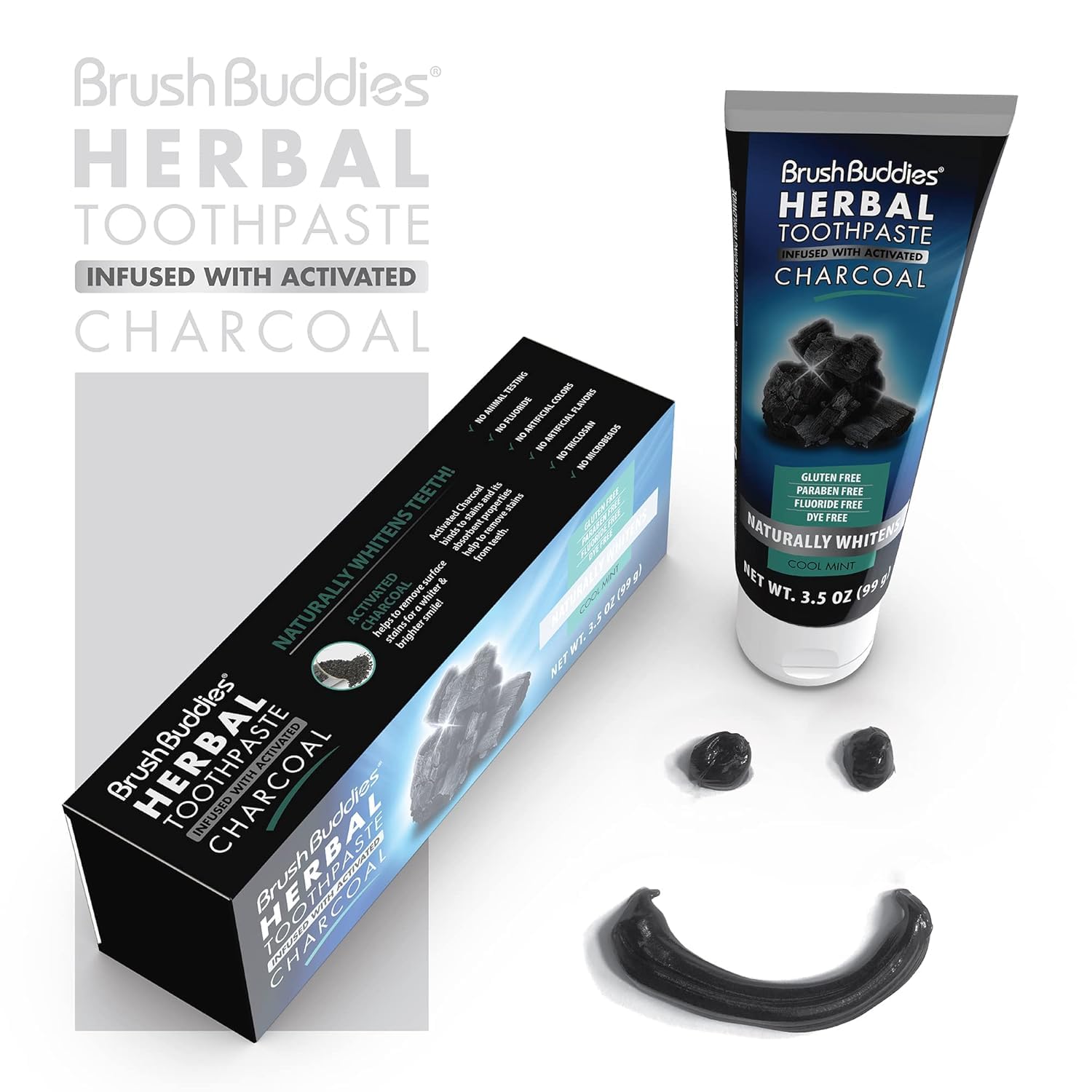 Brush Buddies dentifrice charbon blanchiment: action douce sur les taches.