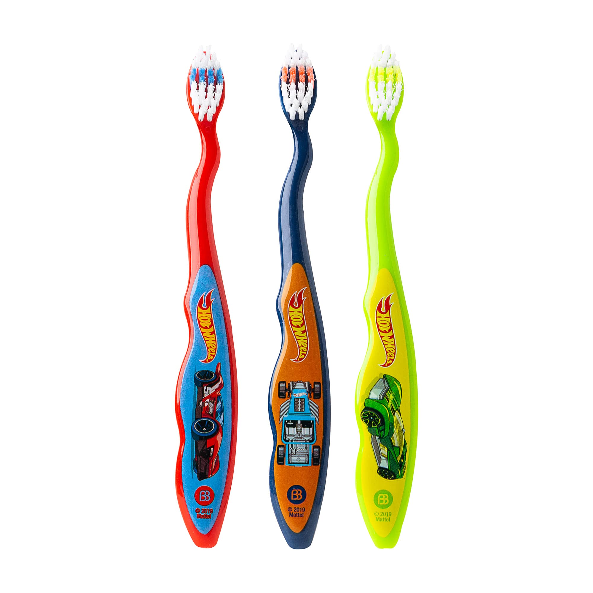 Brosse Brush Buddies Hot Wheels, poignee-texturee pour une prise en main facile par les tout-petits.