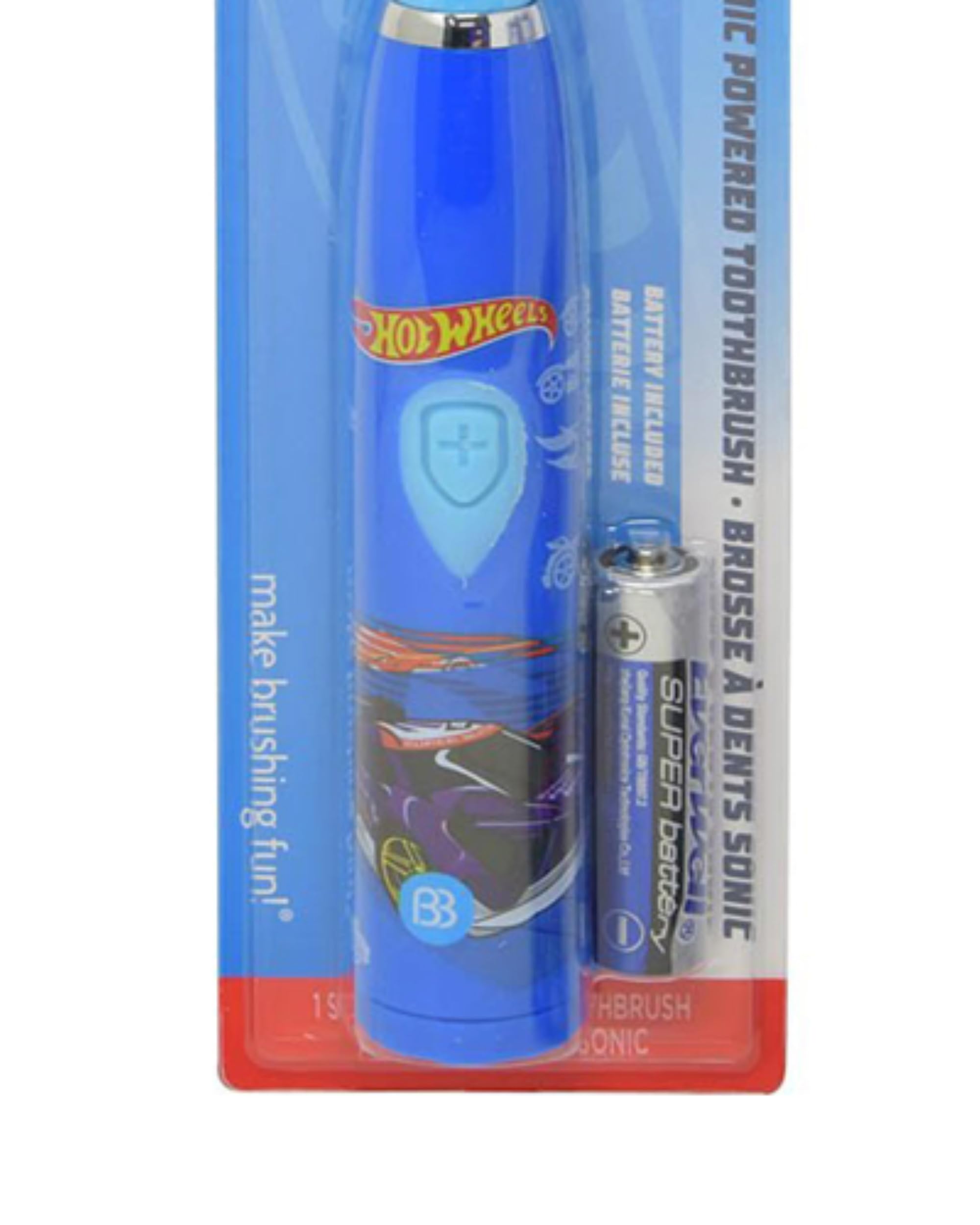 Brush Buddies Hot Wheels - poils doux et tête arrondie pour gencives sensibles