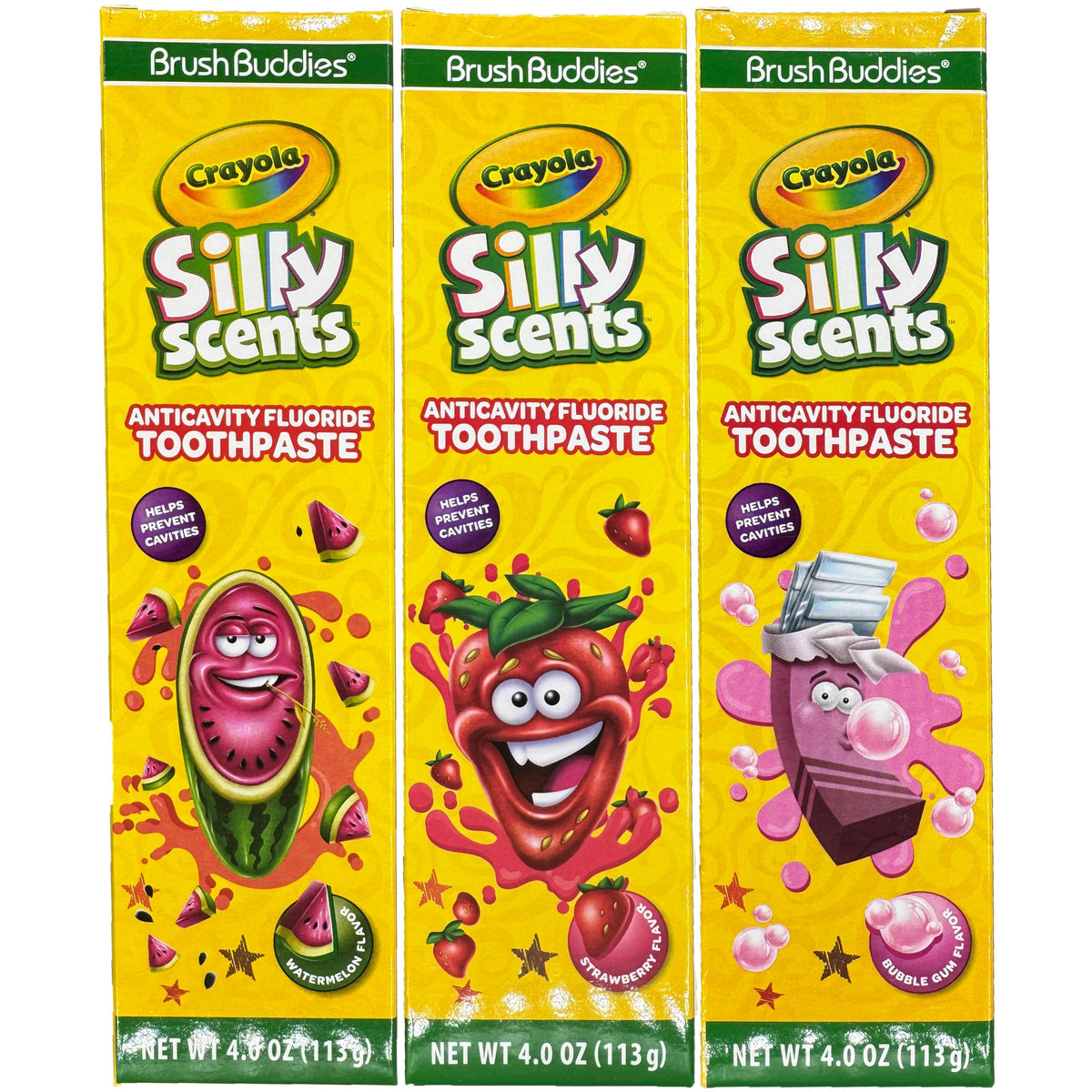 Brush Buddies Silly Scents, tube 118 ml saveur fraise, utilisation quotidienne agréable