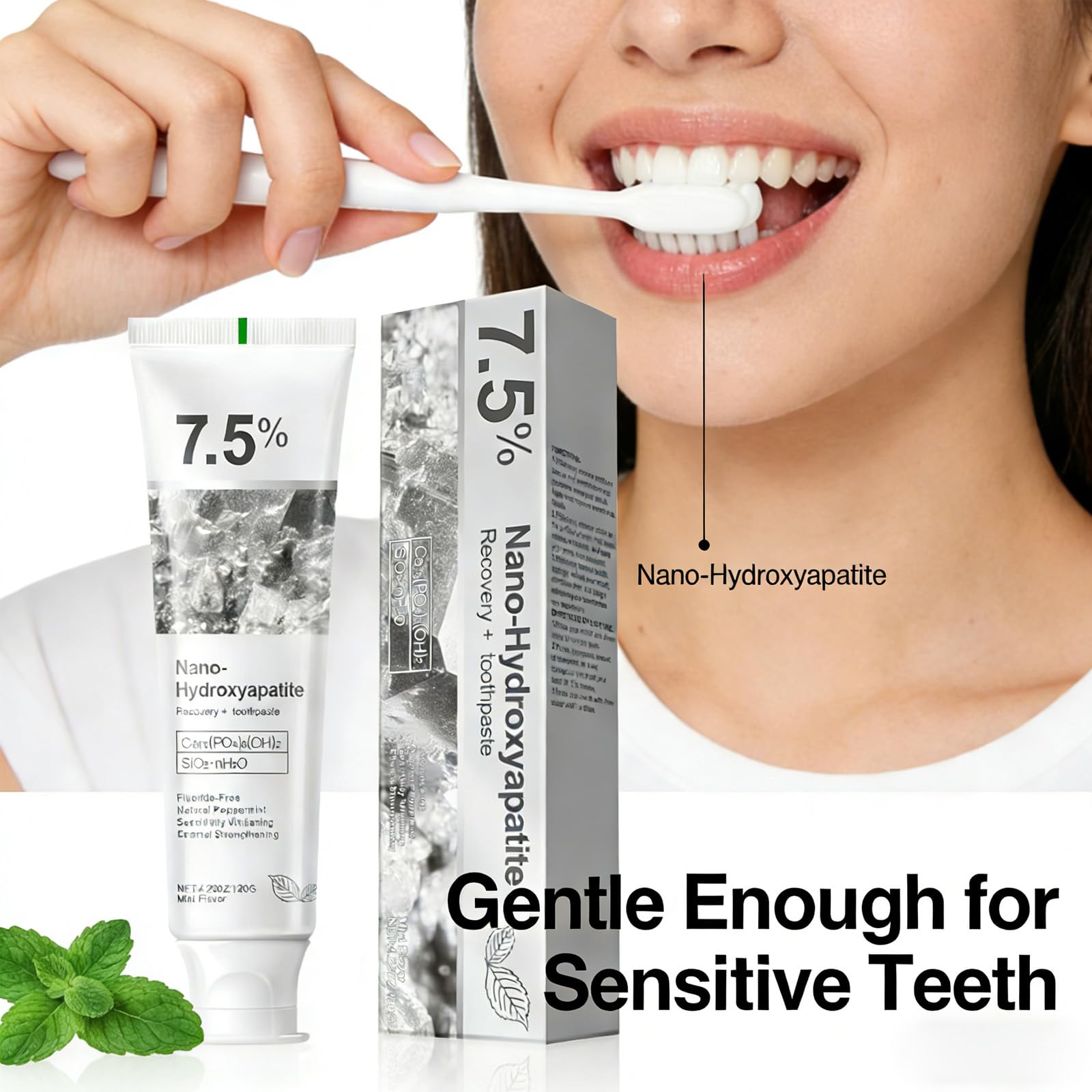 Bryte Labs dentifrice hydroxyapatite menthe naturelle offre fraîcheur durable.