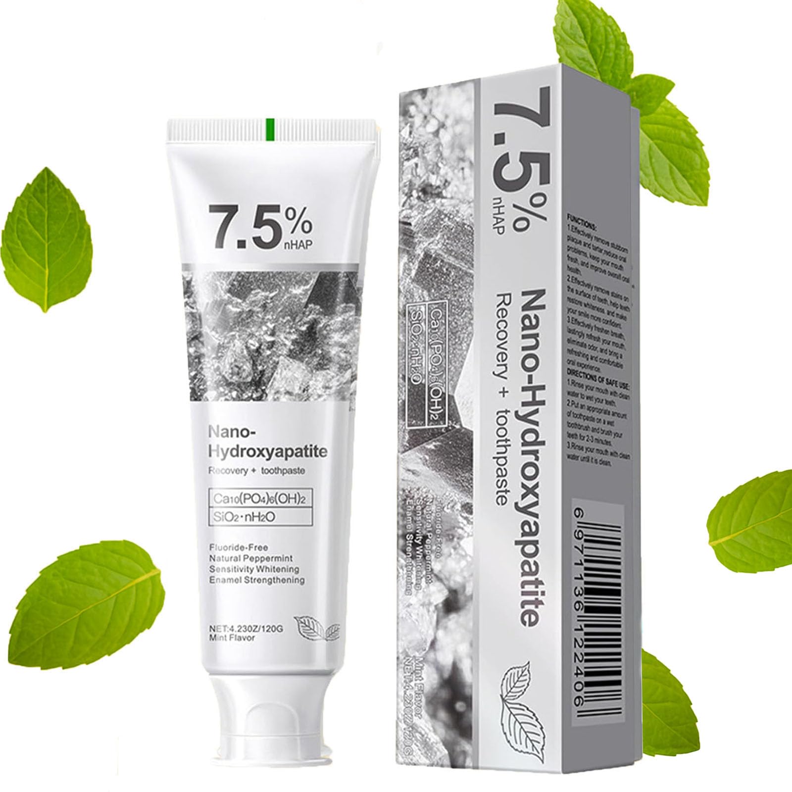 Bryte Labs dentifrice hydroxyapatite emballage sans fluorure.