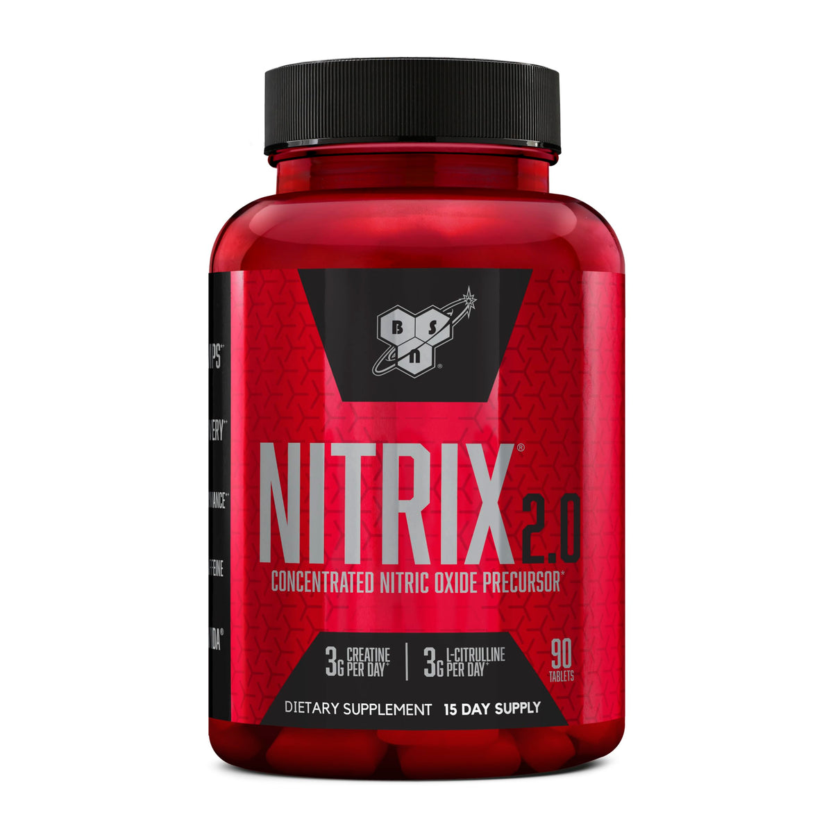 BSN NITRIX 2.0 – bouteille visible, soutien potentiel à l’endurance et récupération.