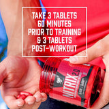 BSN NITRIX 2.0, prise quotidienne de 3 tablettes, favorise la plénitude musculaire.