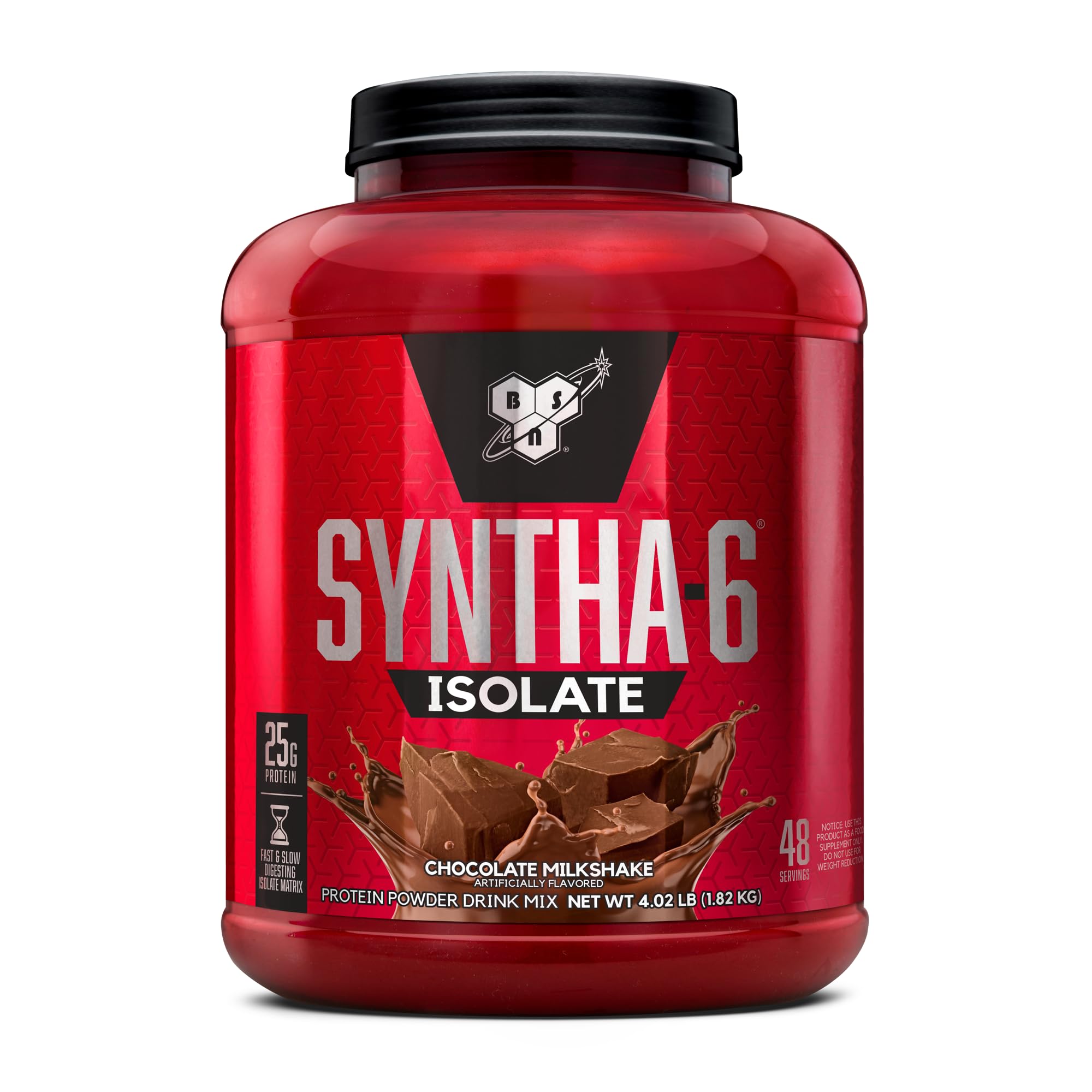 BSN SYNTHA-6 ISOLATE flacon chocolat crèmeux, idéal après l'entraînement pour un confort protéique.