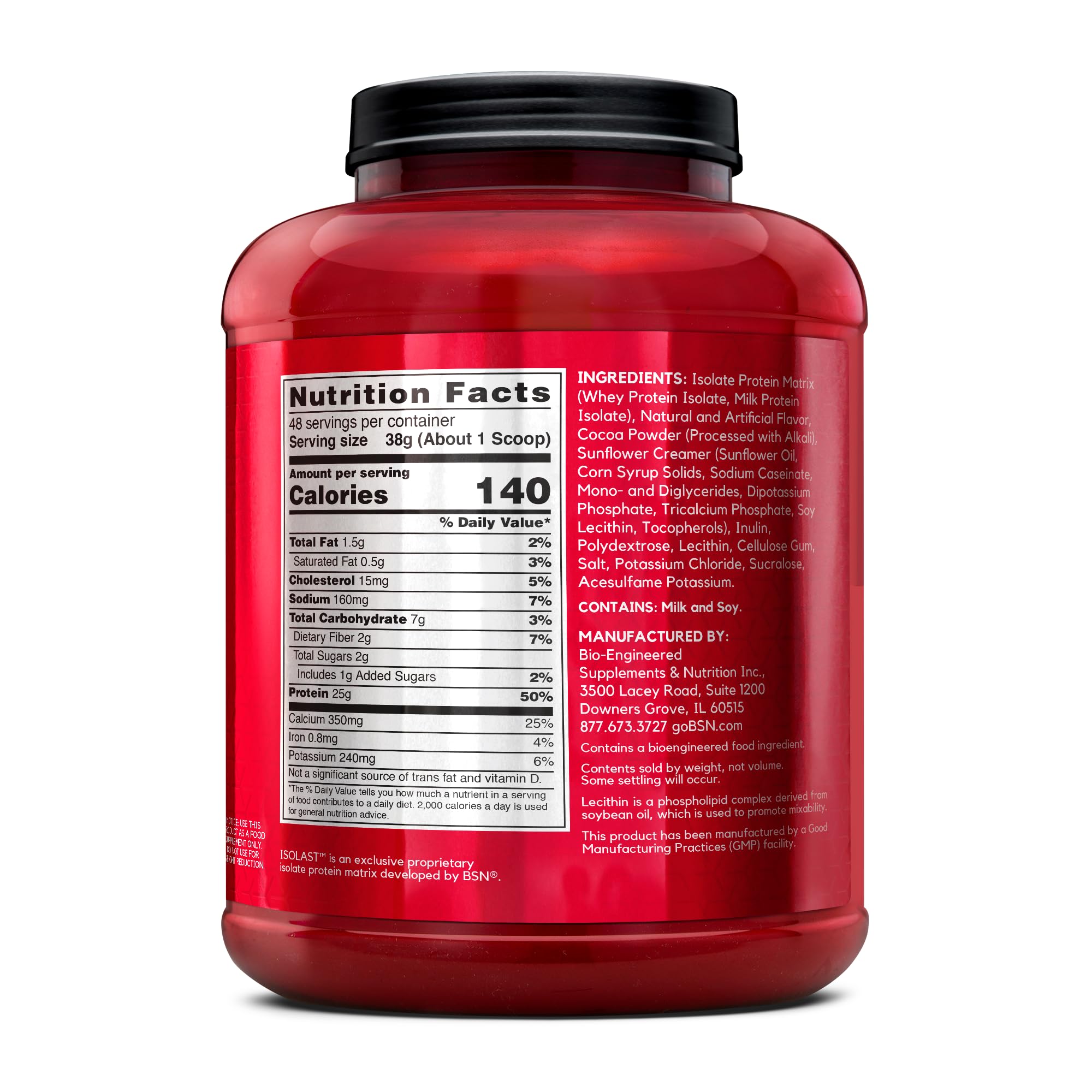 BSN SYNTHA-6 ISOLATE post-entraînement chocolat, récupération et satiété possible.