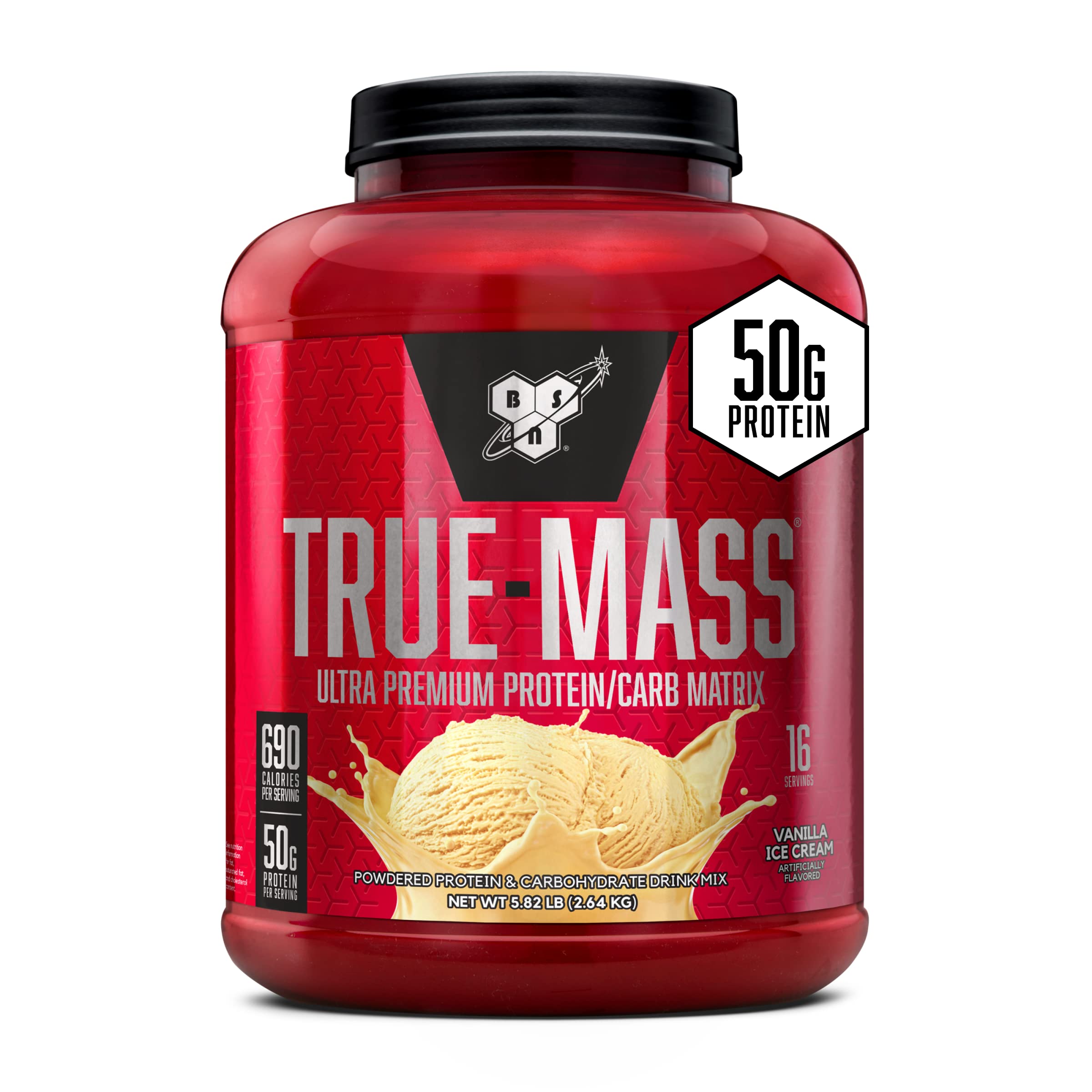 BSN True-Mass flacon vanille, apport calorique pratique