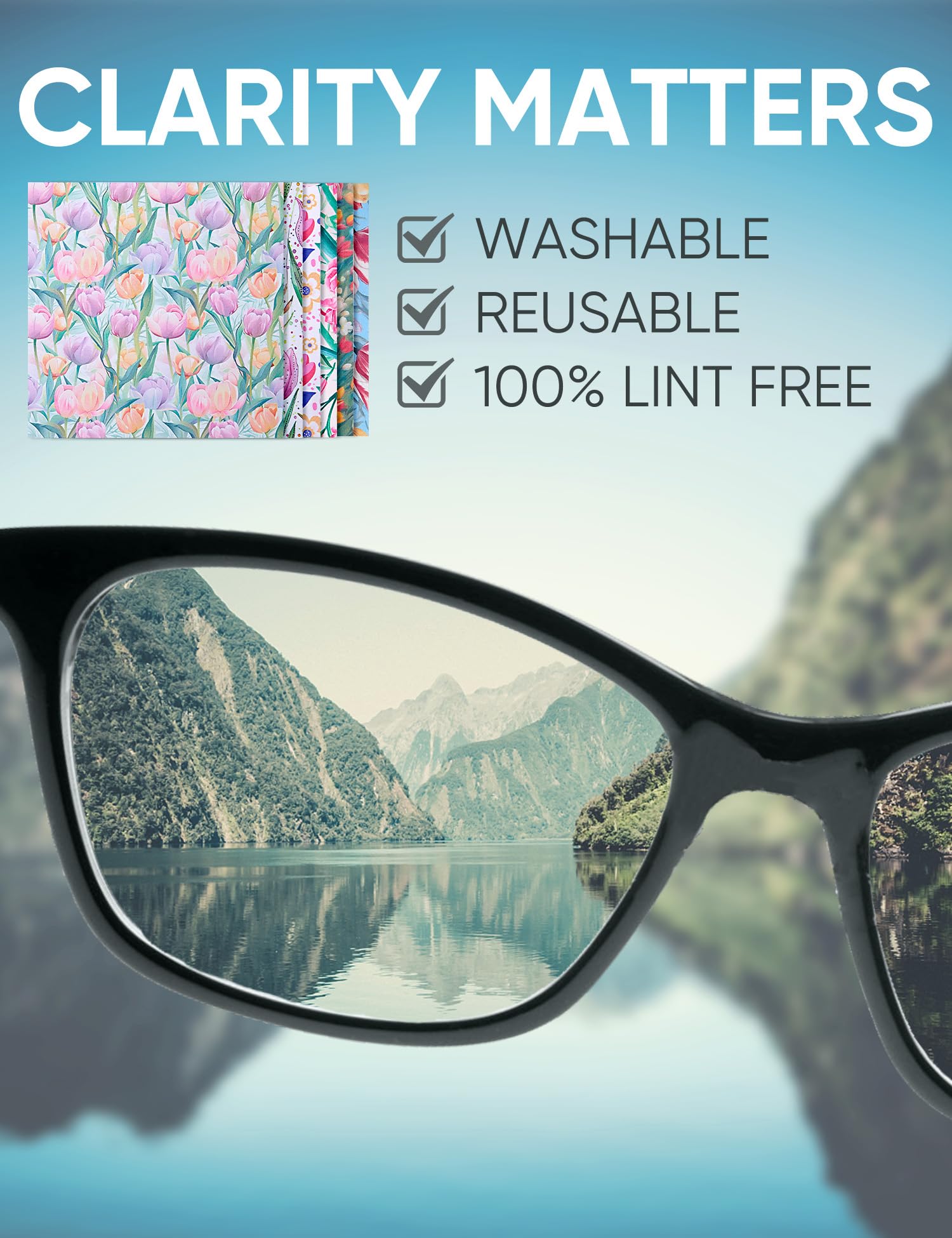 BszykzDXI design tulipes chiffon élégant pour lunettes et montres