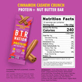 Texture croquante de B.T.R. Nation cannelle-noix-de-cajou, snack protéiné végétal.