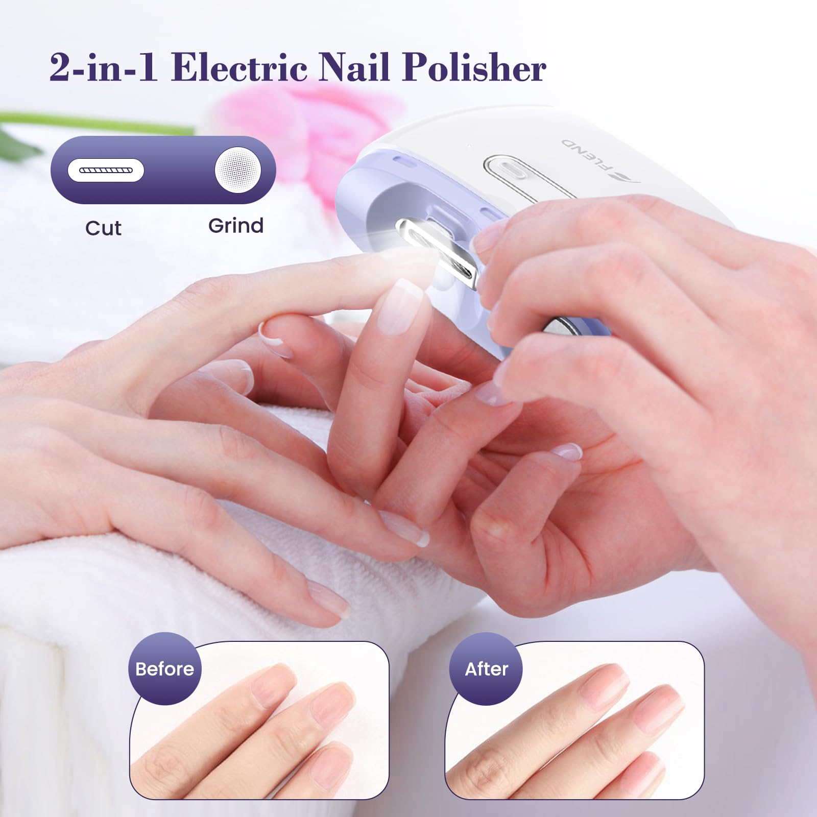 Bubbacare coupe-ongles à 2 vitesses pour ongles fins ou épais.