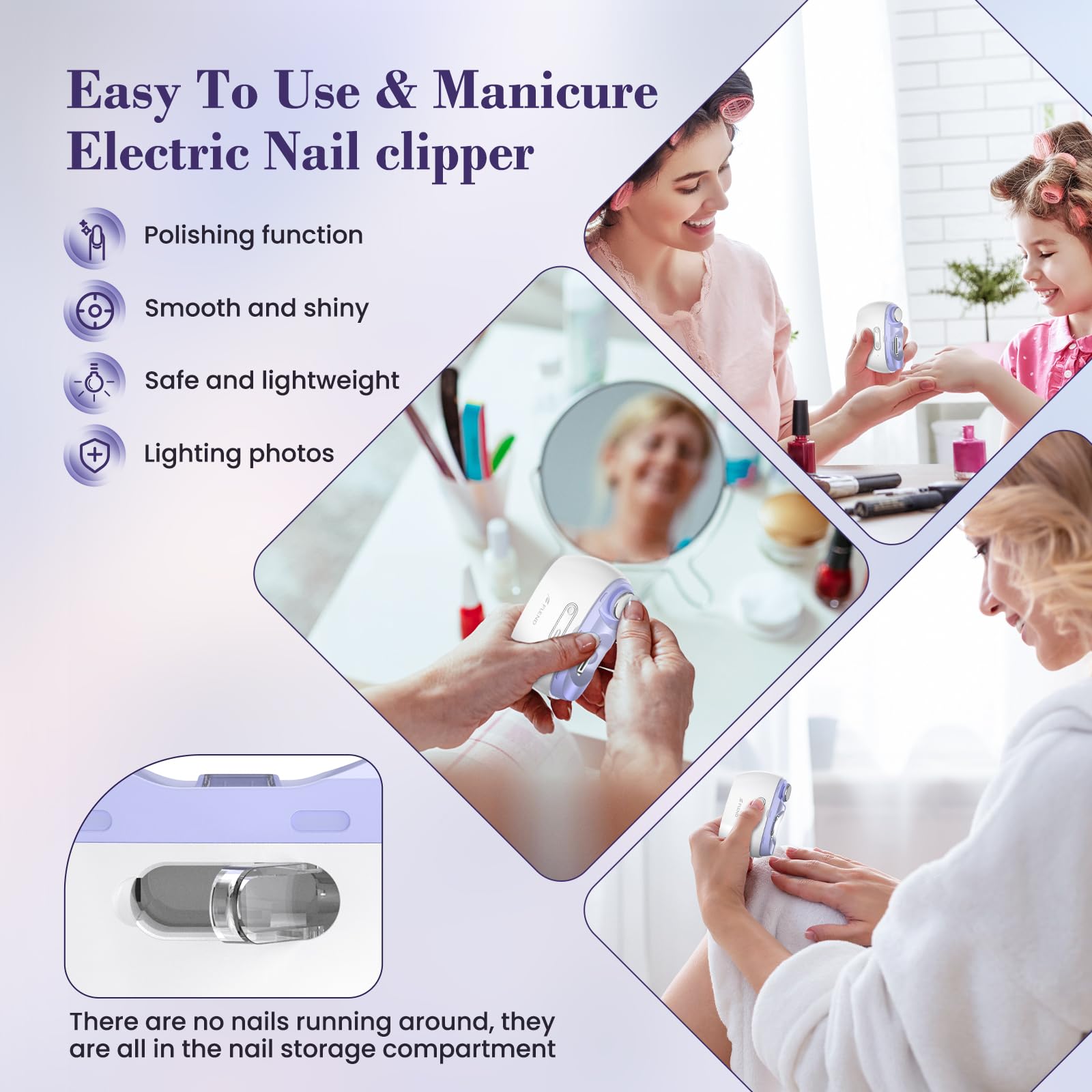 Bubbacare lampe LED intégrée aide au traçage précis des ongles.