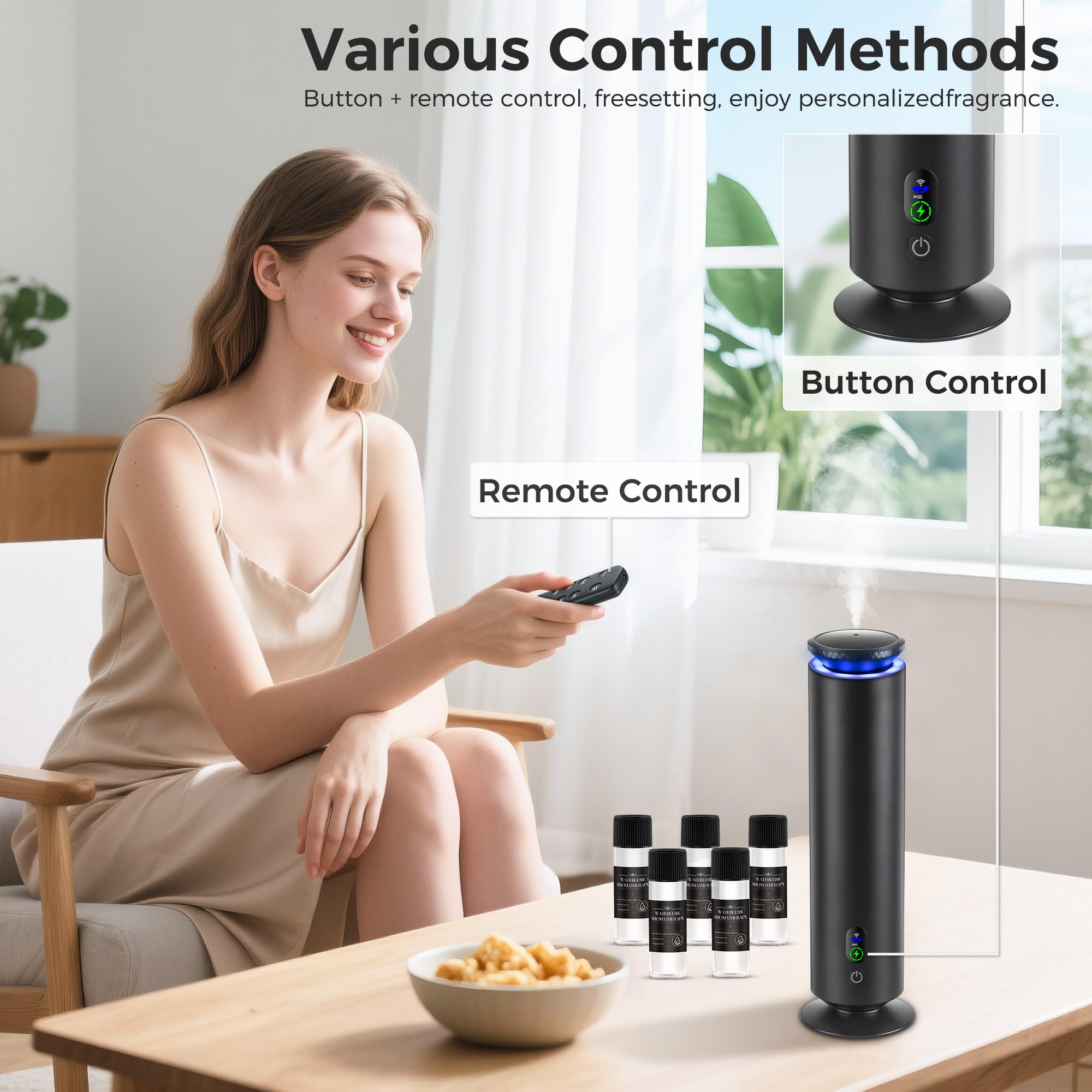 Capacité de 120 ml et diffuseur BUBLOC pour jusqu’à 1000 pieds carrés.