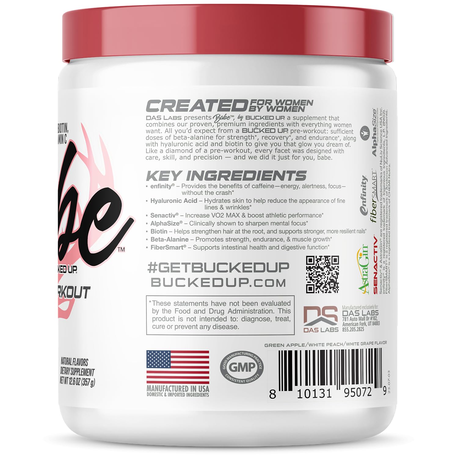 Babe Pré-entraînement Bucked Up – Hyaluronique et beauté, récupération et éclat quotidien.