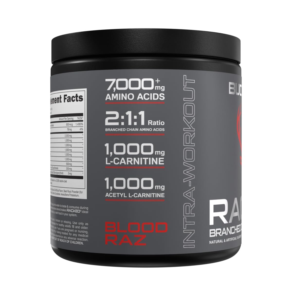 Bucked Up BCAA RACKED - ingrédients végétaux de qualité pour une source BCAA