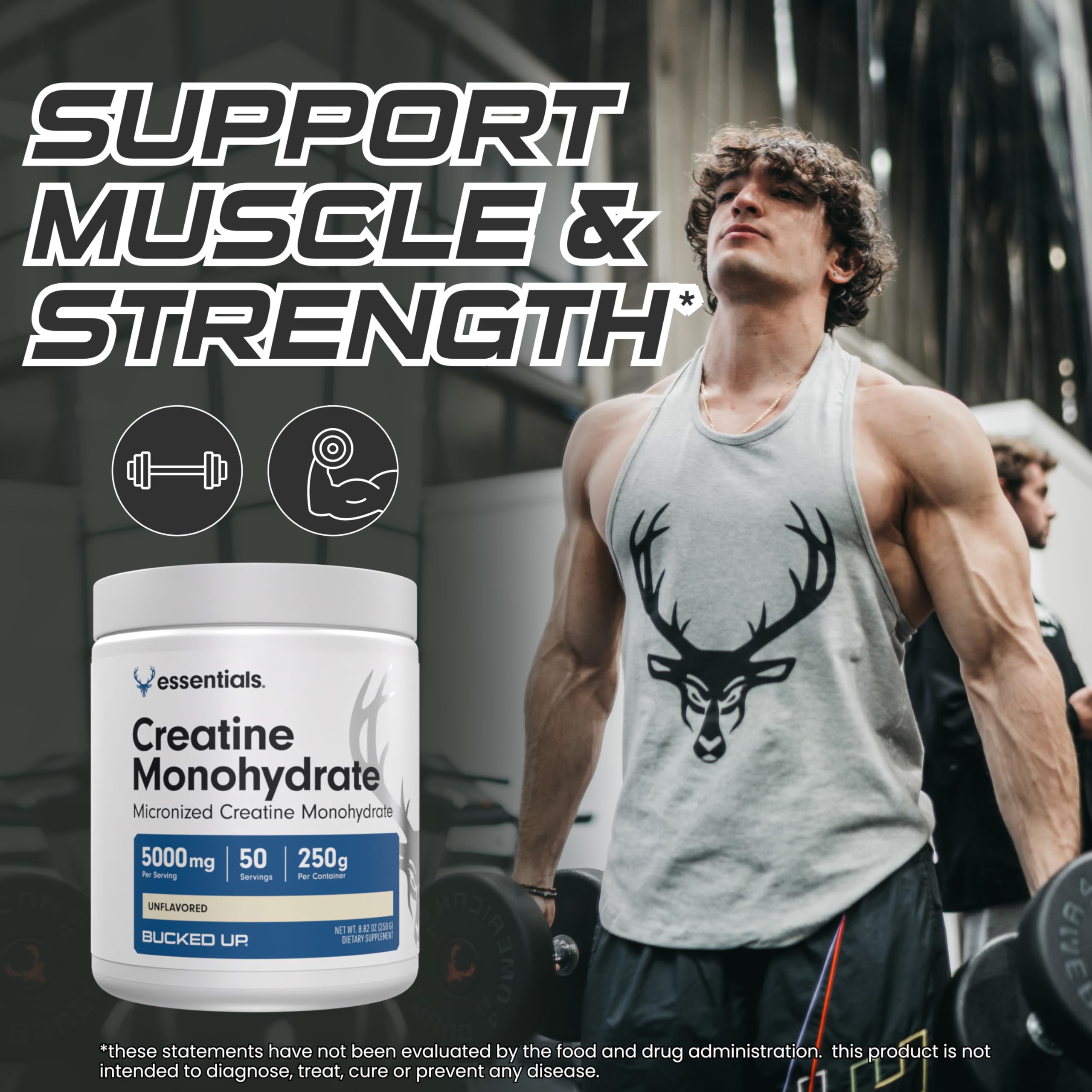 Absorption optimisée Bucked Up Creatine, utilisation efficace pendant l’entraînement.