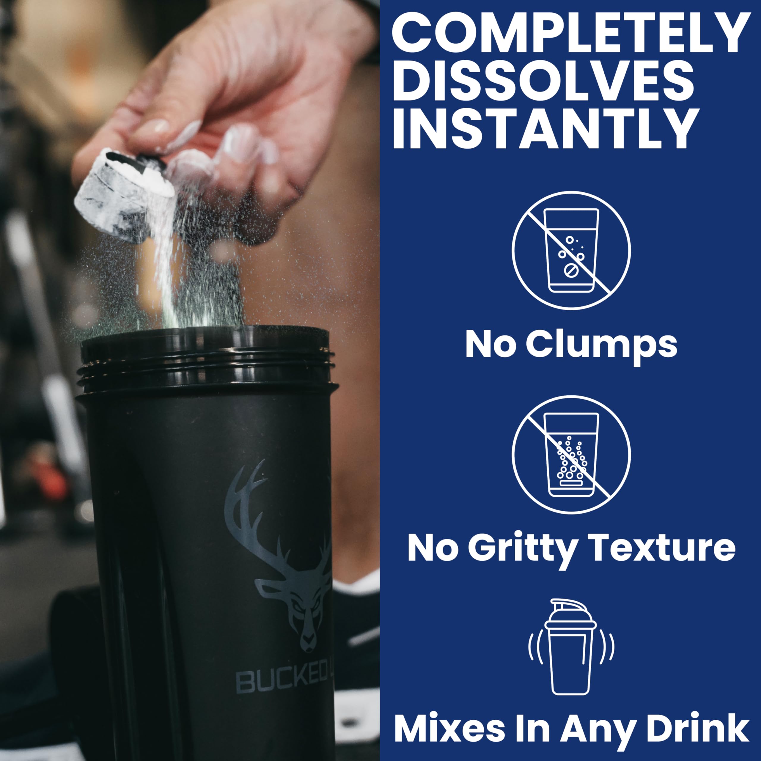 Boîte Bucked Up Creatine 250 g, solution économique et durable.