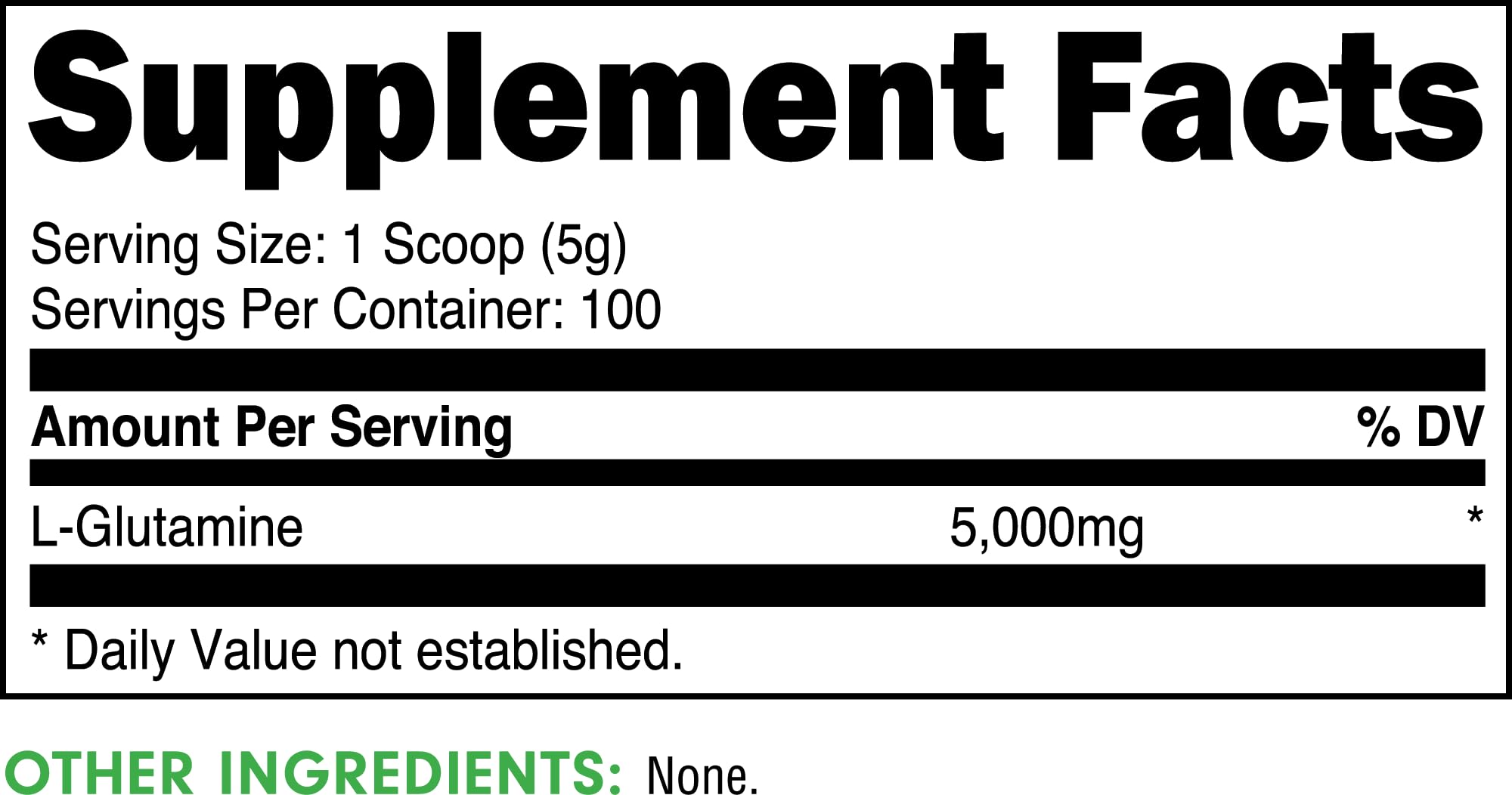 Bucked Up L-Glutamine 500g – pot fermé, idéal pour un apport protéiné durable.