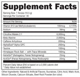 Bucked Up Pre Workout: doseur montrant le dosage pour une séance efficace.