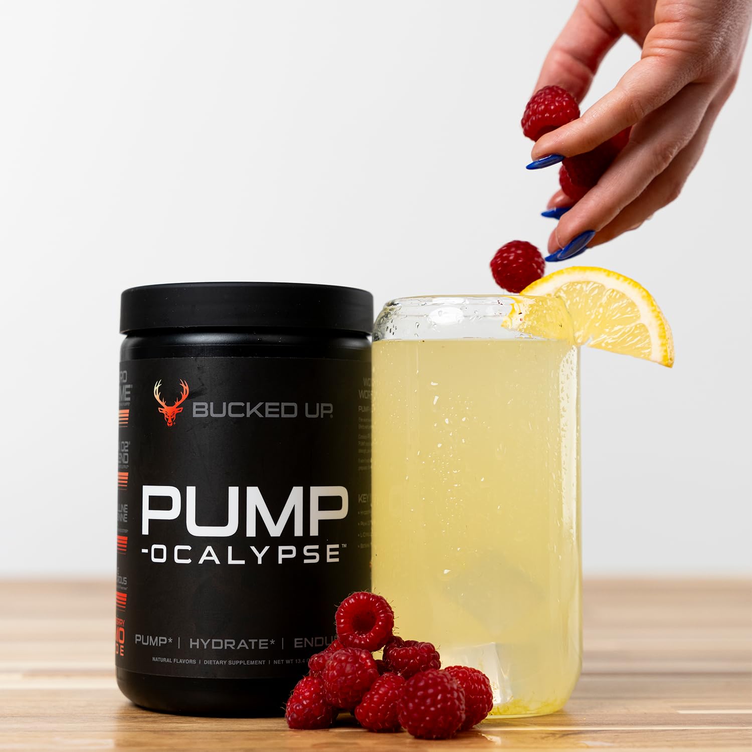 Bucked Up Pump-ocalypse - emballage clair avec informations produit.